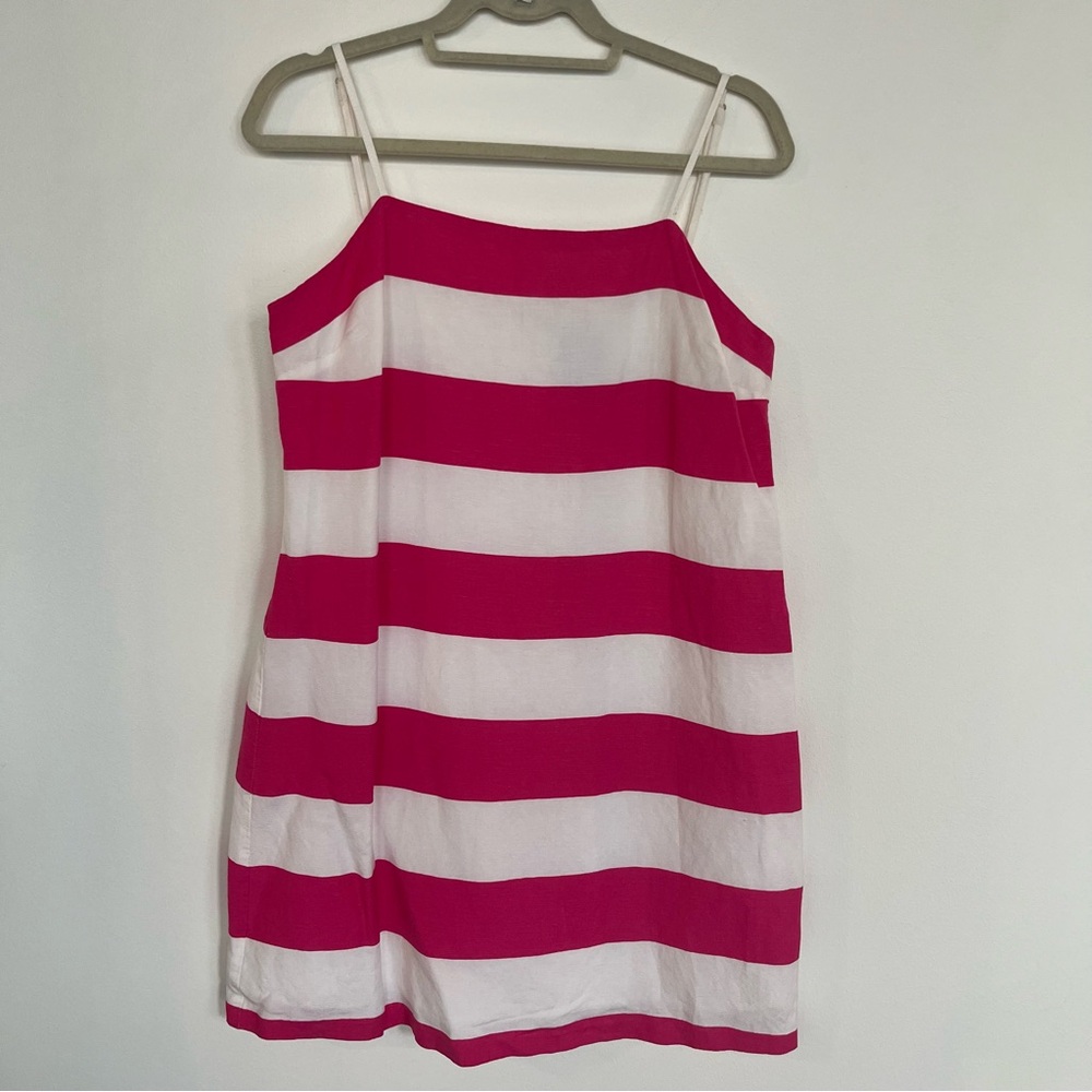 CeCe By Cynthia Steffe Women's Sun Stripe Dress Size 10 Ivory And Pink